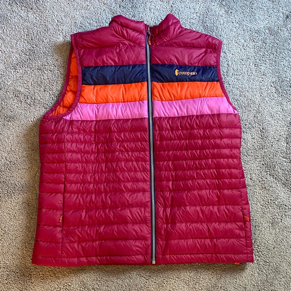 Cotopaxi Multicolor Striped Puffer Vest